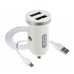 Зарядное устройство XO 2xUSB 2.1A + cable USB to Micro 5P white (TZ08-M-WH)