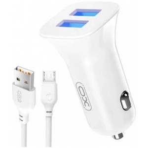 Зарядное устройство XO 2xUSB 2.4A + cable USB to Micro 5P white (TZ10-M-WH)