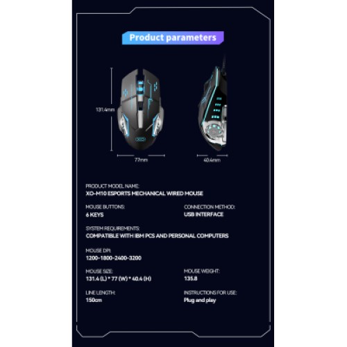 Мышка XO M10 Wireless Black/Silver (M10 Black+Silver)