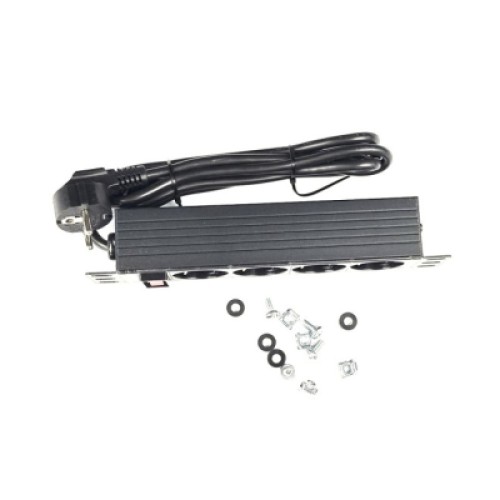 Силовой блок 10" 1U, 4xSchuko, кабель 1.8м, вилка Schuko, алюм. корпус Eserver (WT-2316A)
