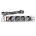 Силовой блок 10" 1U, 4xSchuko, кабель 1.8м, вилка Schuko, алюм. корпус Eserver (WT-2316A)