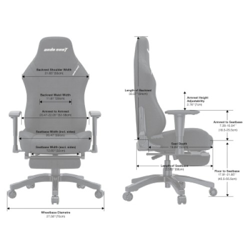 Кресло игровое Anda Seat Luna Pro Fabric Size L Dark Gray (AD18T-44-GB-F)