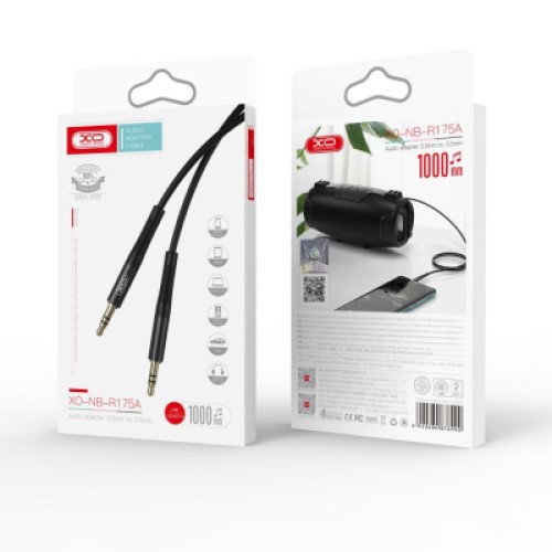 Кабель мультимедийный 3.5mm M to 3.5mm M 1.0m black XO (NBR175A-BK)