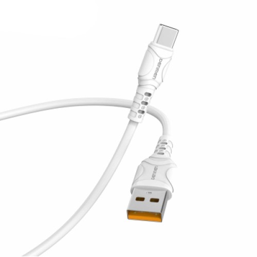 Дата кабель USB 2.0 AM to USB-C 1.0m 2.4A silicone white Denmen (DM-D06T-WH)