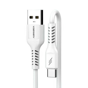 Дата кабель USB 2.0 AM to USB-C 1.0m 2.4A silicone white Denmen (DM-D42T-WH)