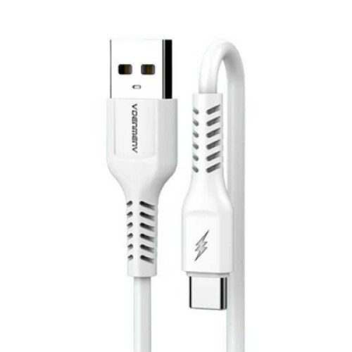 Дата кабель USB 2.0 AM to USB-C 1.0m 2.4A silicone white Denmen (DM-D42T-WH)