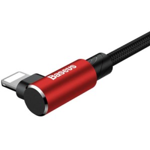 Дата кабель USB 2.0 AM to Lightning 1.0m 2A 90° corner red Baseus (9869201276383)