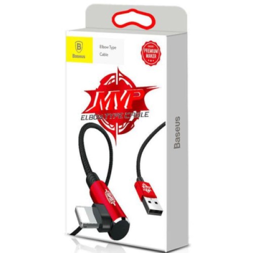 Дата кабель USB 2.0 AM to Lightning 1.0m 2A 90° corner red Baseus (9869201276383)