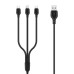 Дата кабель USB 2.0 AM to Lightning + Micro 5P + USB-C 1.0m 2.1A black XO (NB103-3in1-1-BK)