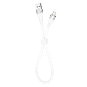 Дата кабель USB 2.0 AM to Lightning 0.25m 2.4A white XO (XO-NB179-BK)