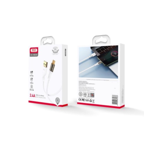 Дата кабель USB 2.0 AM to Micro 5P 1.0m 2.4A white XO (NB229-M-1-WH)