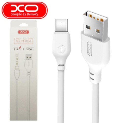 Дата кабель USB 2.0 AM to USB-C 1.0m 2.1A white XO (XO-NB-103-TC-1-WH)