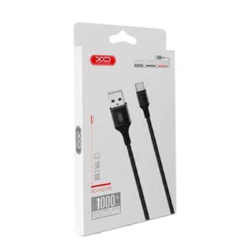 Дата кабель USB 2.0 AM to USB-C 1.0m braided black XO (XO-NB143C1-BK)