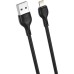 Дата кабель USB 2.0 AM to Lightning 1.0m 2.1A black XO (XO-NB200-L-1-BK)