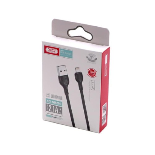 Дата кабель USB 2.0 AM to Lightning 1.0m 2.1A black XO (XO-NB200-L-1-BK)