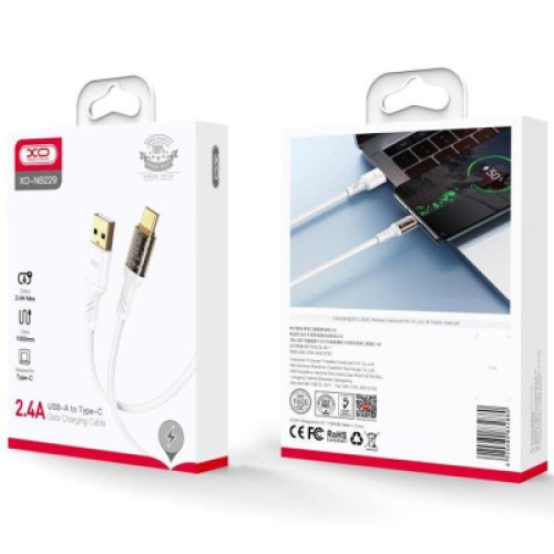 Дата кабель USB 2.0 AM to USB-C 1.0m 2.4A white XO (XO-NB229-TC-1-WH)