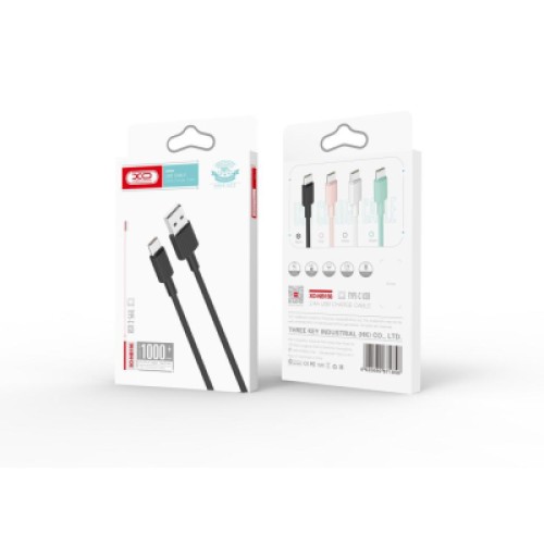 Дата кабель USB 2.0 AM to USB-C 1.0m 2.4A black XO (NB156-TC-1-BK)