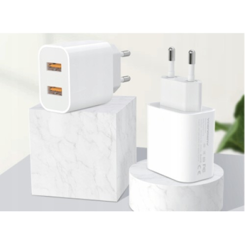 Зарядное устройство Denmen 2xUSB 2.4A white (DM-DC05-WH)