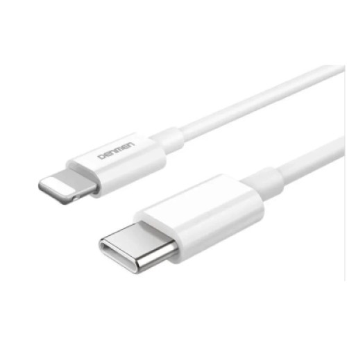 Зарядное устройство Denmen USB-C PD20W 3.6A + cable USB-C to Lightning white (DM-DC06L-WH)