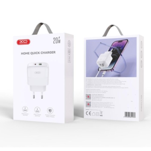 Зарядное устройство XO 1xUSB QC3.0 + 1xUSB-C PD20W (XO-QC37)