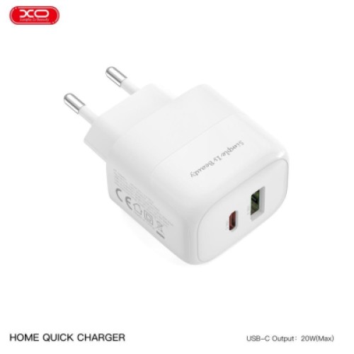 Зарядное устройство XO 1xUSB QC3.0 + 1xUSB-C PD20W (XO-QC37)