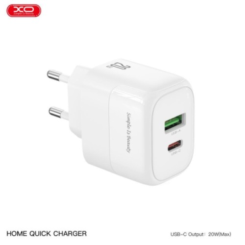 Зарядное устройство XO 1xUSB QC3.0 + 1xUSB-C PD20W (XO-QC37)