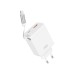 Зарядное устройство XO 1xUSB-C + 1xUSB QC30W GaN + cable USB-C to USB-C white (XO-CE31)