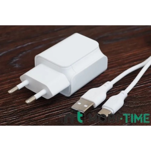 Зарядное устройство XO 2xUSB + cable USB-C white (XO-L35-TC)