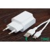 Зарядное устройство XO 2xUSB + cable USB-C white (XO-L35-TC)