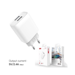 Зарядное устройство XO 2xUSB 2.4A + cable USB to Micro 5P white (L57-M-WH)
