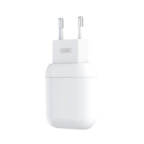 Зарядное устройство XO 2xUSB 2.4A + cable USB to USB-C white (L78-TC-WH)