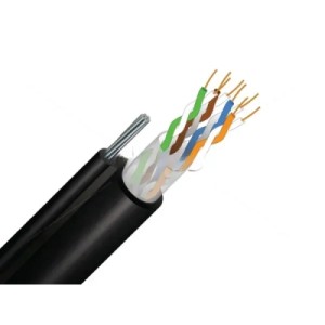 Кабель сетевой FinMark UTP CAT5e 4P 24AWG PE-M B 305m Drum, внешний, трос 7*0,5мм (279728)