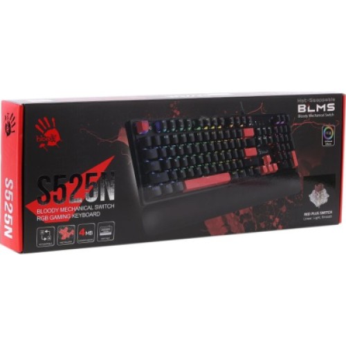 Клавиатура A4Tech Bloody S525N RGB BLMS Red Switch USB Fire Black (4711421002066)