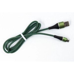 Дата кабель USB 2.0 AM to Micro 5P 1.0m fabric green Dengos (NTK-M-MT-JEANS)