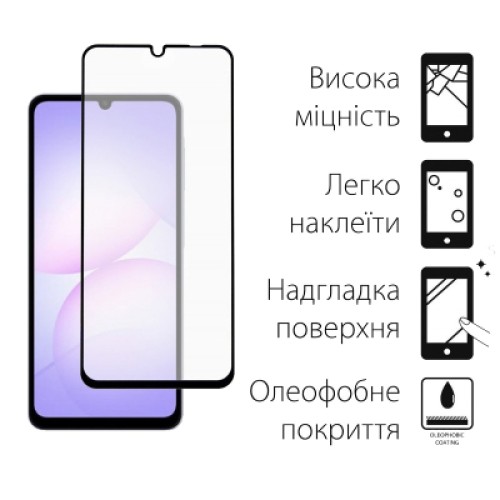 Стекло защитное Dengos Samsung Galaxy A07 Black 2 pcs (DG-TG2P-81)