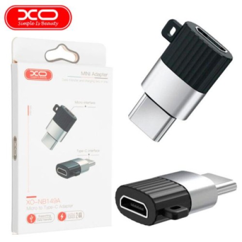Переходник USB-C M to Micro 5P F black XO (XO-NB149A)
