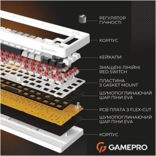 Клавиатура GamePro Genesis Silverlight MK116 USB UA Grey (MK116)