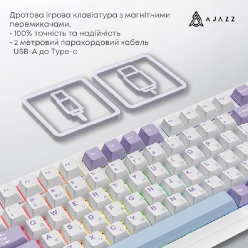 Клавиатура Ajazz AK820 MAX Magnetic Switch RGB USB White (AK820MAX-WM-PWB)