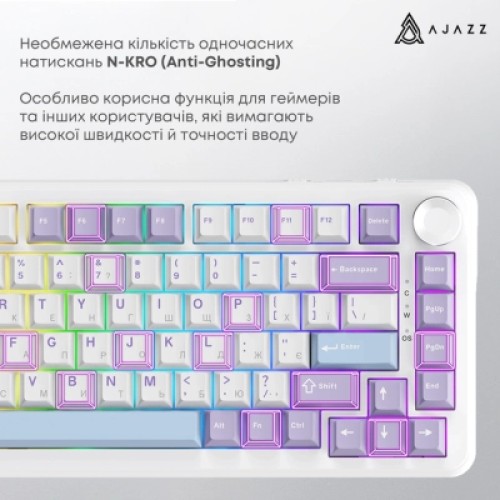 Клавиатура Ajazz AK820 MAX Magnetic Switch RGB USB White (AK820MAX-WM-PWB)