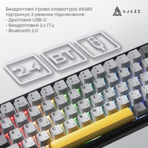 Клавиатура Ajazz AK680 MAX (8+8K) Magnetic Switch RGB Wireless/Bluetooth/USB Black (AK680-M-BGY-A)