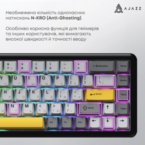 Клавиатура Ajazz AK680 MAX (8+8K) Magnetic Switch RGB Wireless/Bluetooth/USB Black (AK680-M-BGY-A)
