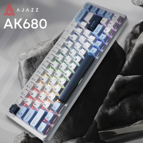Клавиатура Ajazz AK680 MAX (8+8K) Magnetic Switch RGB Wireless/Bluetooth/USB White (AK680-M-BWD-A)