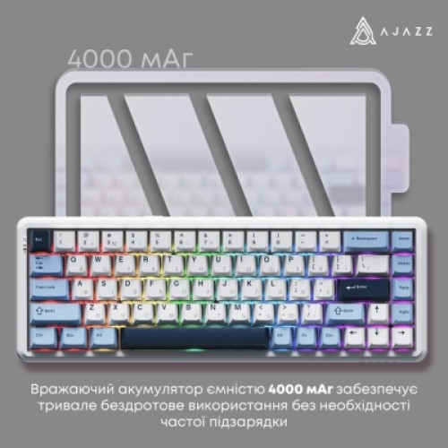 Клавиатура Ajazz AK680 MAX (8+8K) Magnetic Switch RGB Wireless/Bluetooth/USB White (AK680-M-BWD-A)