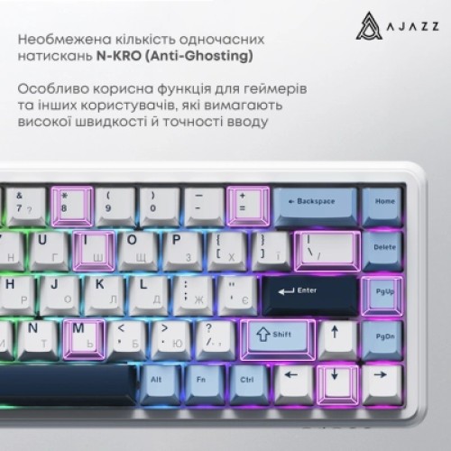 Клавиатура Ajazz AK680 MAX (8+8K) Magnetic Switch RGB Wireless/Bluetooth/USB White (AK680-M-BWD-A)