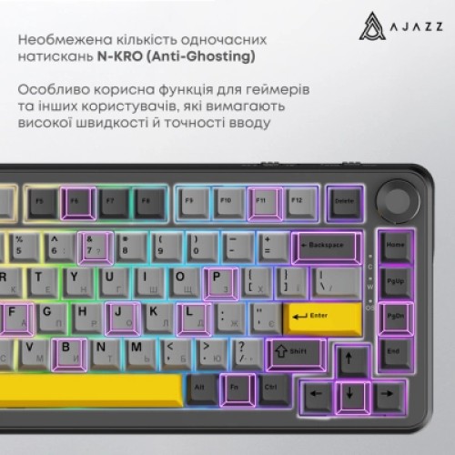 Клавиатура Ajazz AK820 MAX PLUS Daydream Switch RGB Wireless/Bluetooth/USB Black (AK820MAX-DD-BGY)
