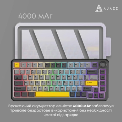 Клавиатура Ajazz AK820 MAX PLUS Daydream Switch RGB Wireless/Bluetooth/USB Black (AK820MAX-DD-BGY)
