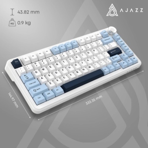 Клавиатура Ajazz AK820 MAX PLUS Daydream Switch RGB Wireless/Bluetooth/USB White (AK820MAX-DD-BWD)