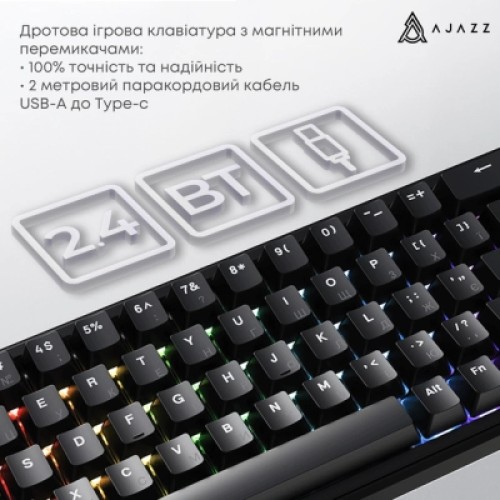 Клавиатура Ajazz AK680 MAX Magnetic Switch RGB USB Black (AK680-WM-B-A)