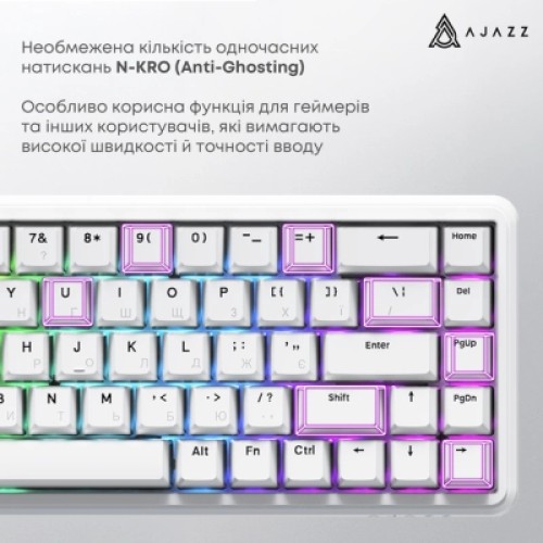 Клавиатура Ajazz AK680 MAX Magnetic Switch RGB USB White (AK680-WM-W-A)
