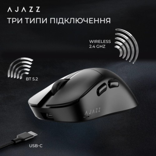 Мышка Ajazz AJ179 V2 MAX Wireless/Bluetooth/USB Black (AJ179-V2-MAX-B)